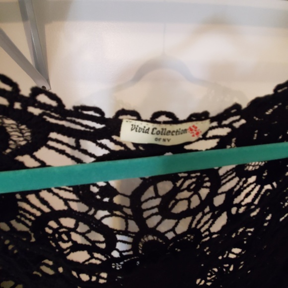 Lace Style Black top by Vivid Collection of NY - Picture 2 of 4